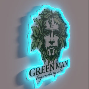 Vibrant Tri-Blend LED Sign Featuring Asheville's Legendary 'Green Man' Brewery Emblem
