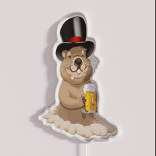 Charger l&#39;image dans la galerie, Vibrant RGB illuminated groundhog beer bar pub decor sign