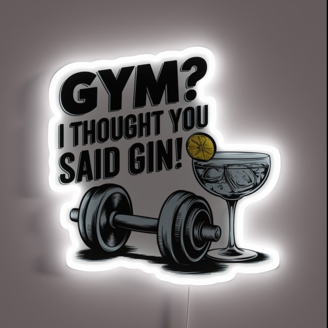 Retro-Style Neon Sign Blending Fitness and Cocktail Culture in Unison