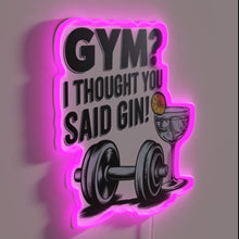 Charger l&#39;image dans la galerie, Motivational gym decor with bold humor and colorful neon accents.