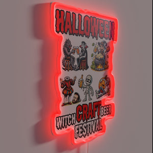 RGB Neon Sign: Witch's Brew Craft Beer Festival Halloween Decoration