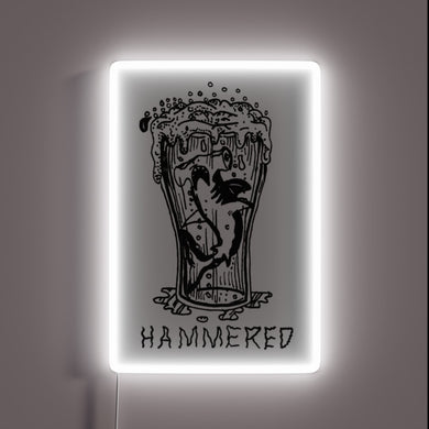 Vibrant Hand-Crafted Hammered Hammerhead Shark Neon Sign for Modern Decor Accents.