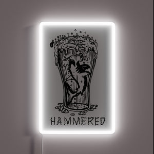 Vibrant Hand-Crafted Hammered Hammerhead Shark Neon Sign for Modern Decor Accents.