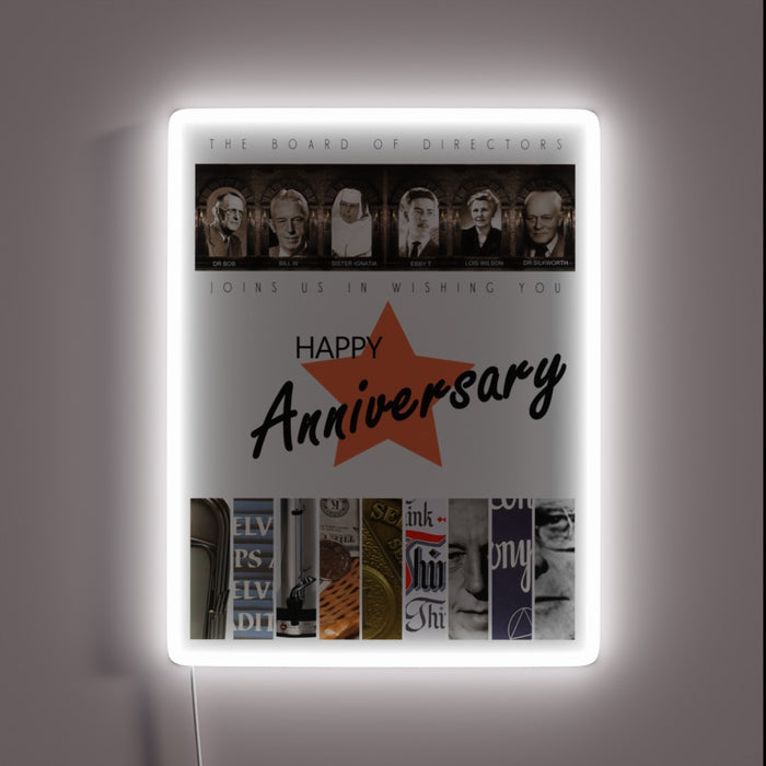 Personalized Happy Anniversary LED sign for couples' special milestone moments