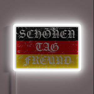 Vibrant Neon Sign Celebrating Joyful German Culture and Friendship Spirit