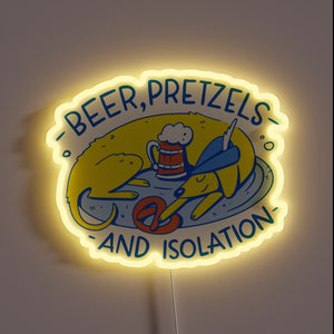 Colorful Neon Sign Celebrating Oktoberfest Joy During Quarantine Lockdown Period