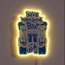 Charger l&#39;image dans la galerie, Colorful Oktoberfest Party Sign with Water-Conserving Beer Drinkers Meme Idea