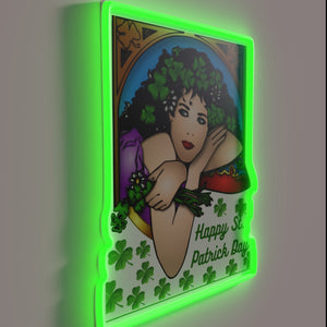 Add an Irish touch with this vibrant green glow sign