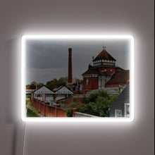 Charger l&#39;image dans la galerie, Harveys Brewery in Lewes historic landmark RGB neon sign illuminates.