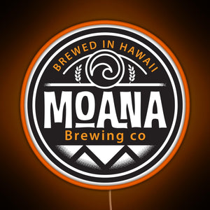 Hawaii based Moana Brewing Company RGB neon sign orange