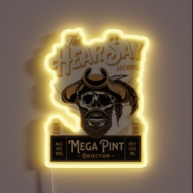 Neon beer bar decoration with customizable RGB lighting options included.