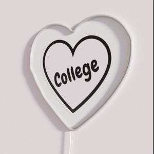 Add vibrant college spirit with our heart-shaped RGB neon signs