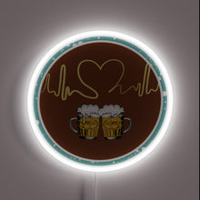 Charger l&#39;image dans la galerie, Vibrant LED heartbeat beer sign with customizable RGB neon colors