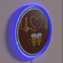 Charger l&#39;image dans la galerie, Neon heartbeat beer sign with vibrant RGB color accents