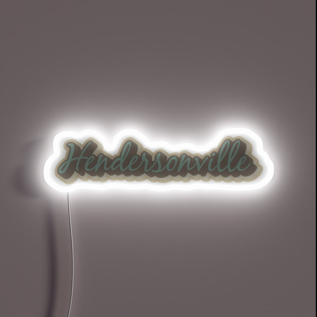 Hendersonville North Carolina Asheville RGB Neon Sign - Mountain Town Pride