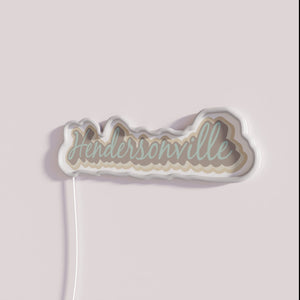 Vibrant Hendersonville NC Asheville inspired RGB color changing neon sign artwork