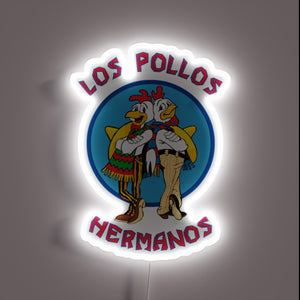 Vibrant LED light art decoration with customizable color settings installed.