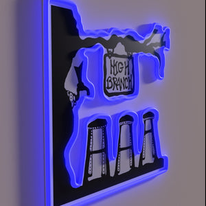 RGB illuminated art of high branch brewing company logo