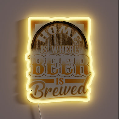 Vibrant Neon Sign Illuminates Passion for Craft Beer in Brewery