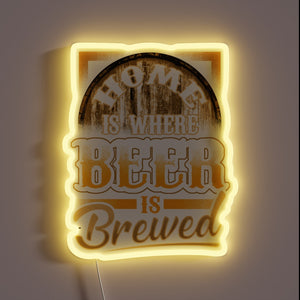 Vibrant Neon Sign Illuminates Passion for Craft Beer in Brewery