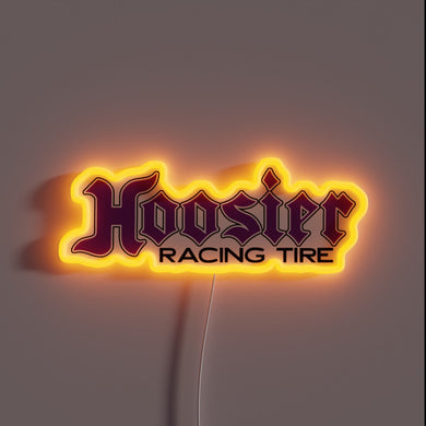 Customneon sign in the shape of the Hoosier Racing Tire logo