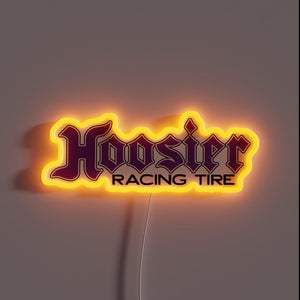 Customneon sign in the shape of the Hoosier Racing Tire logo