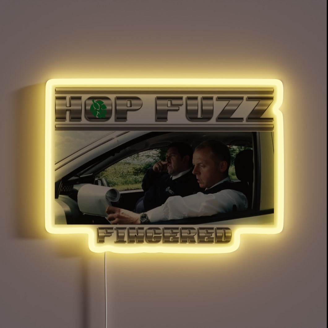 Brighten up your space with this colorful Hop Fuzz sign