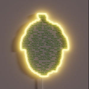 Vibrant illumination for hop enthusiasts, showcasing diverse global varieties.