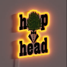 Charger l&#39;image dans la galerie, Vibrant Hophead Brewery logo in colorful RGB neon lighting accents.