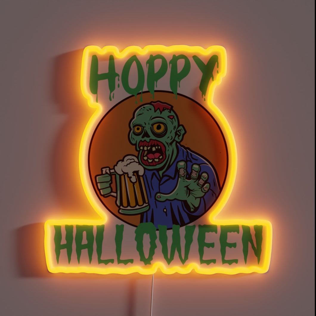 Spooky Season Decor: Vibrant Neon Sign with Color-Changing LED Lights