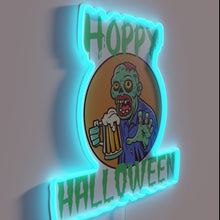 Charger l&#39;image dans la galerie, RGB Neon Sign - Spooky Beer-Themed Wall Decoration for Parties