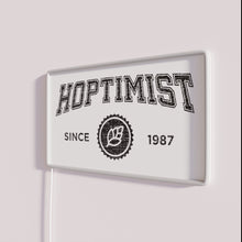 Charger l&#39;image dans la galerie, Vintage-inspired 80s craft beer neon wall decor with HOPTIMIST logo