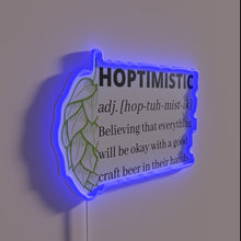 Charger l&#39;image dans la galerie, Optimistic beer lover&#39;s dictionary in bright RGB neon light style.