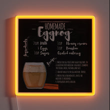 Charger l&#39;image dans la galerie, Cozy winter wonderland kitchen decor featuring eggnog recipe in neon.