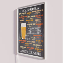 Charger l&#39;image dans la galerie, Neon Beer Sign Decor with Global Beer Menus in RGB Colors