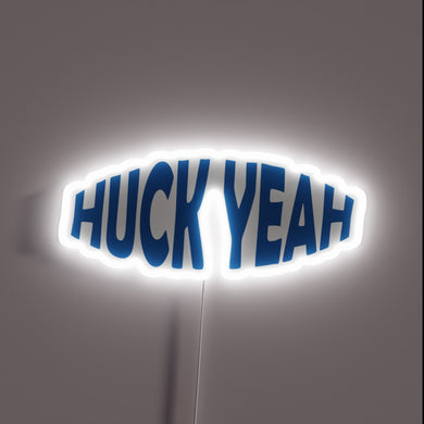 Eye-catching Huck Yeah neon sign with customizable RGB lighting effects