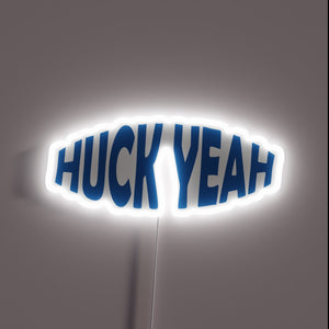 Eye-catching Huck Yeah neon sign with customizable RGB lighting effects
