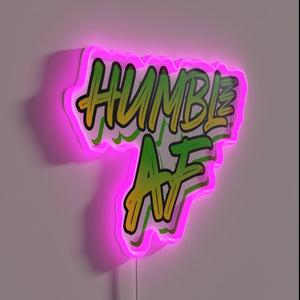 Humble reminder of recovery journey with bold, colorful neon letters