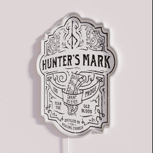 Authentic Neon Sign for Hunters, Inspired by Bloodborne's Dark Gothic Whimsy
