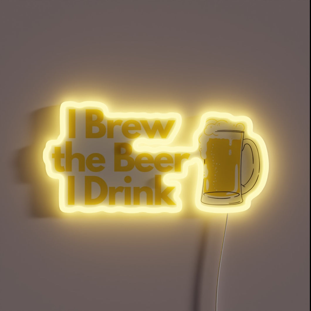 Personalized Neon Sign for Homebrew Enthusiast with RGB Color Options