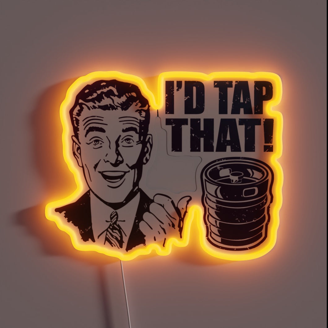 Colorful LED forecast sign with tap handle design elements