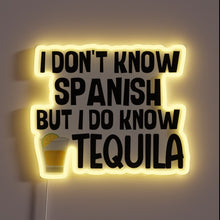 Charger l&#39;image dans la galerie, Fun bilingual phrase highlighting love for tequila and colorful culture.