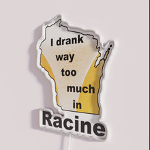 Charger l&#39;image dans la galerie, Vibrant Racine City Glow Sign Retro Humor Neon Bar Decor Artwork