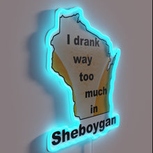 Charger l&#39;image dans la galerie, Retro Sheboygan watering hole nostalgia with RGB neon glow effect