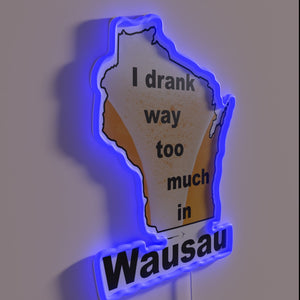 Wisconsin college nights gone wrong, lit up in bold neon