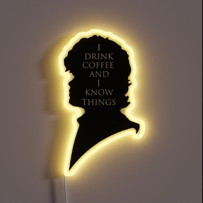Vintage Neon Sign: Coffee Lover's Humorous Home Decor Accent Statement Piece