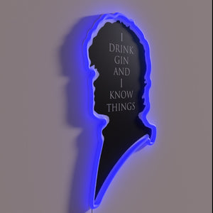Vintage-inspired 'I Drink Gin' retro neon bar decor statement.