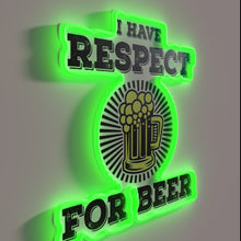 Charger l&#39;image dans la galerie, Respect for Beer Neon Sign, RGB Color Changing Wall Decoration