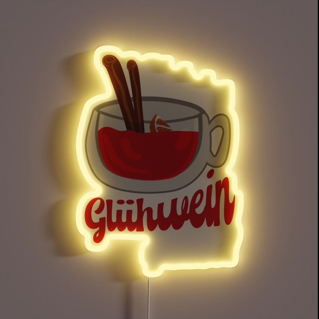 Christmas drink inspiration with vibrant RGB glow neon light decoration.