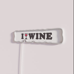 RGB Neon Wall Sign, I Heart Wine Drinking Custom Decorations